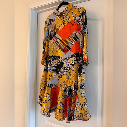 NWT JRY mixed media floral print dress size XL