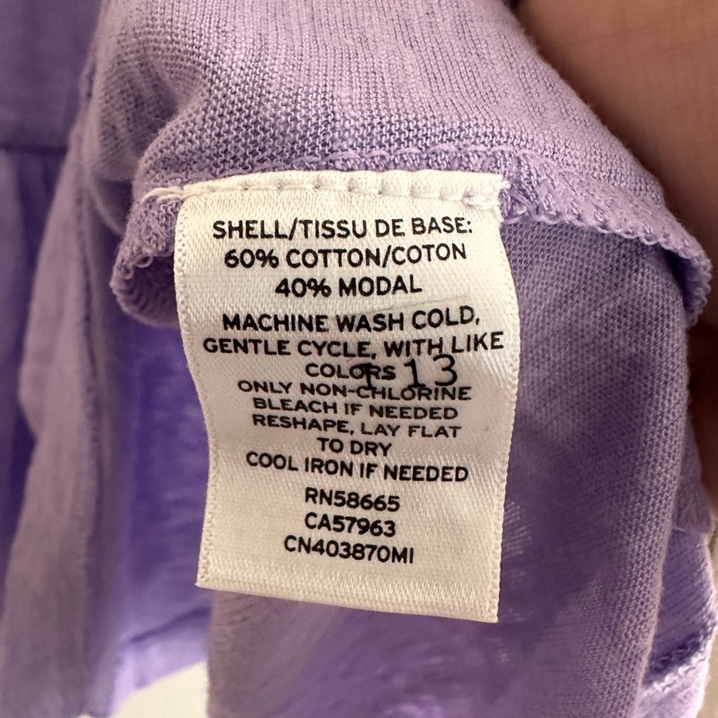 🍷Caslon Long sleeve v neck purple tee shirt size xl