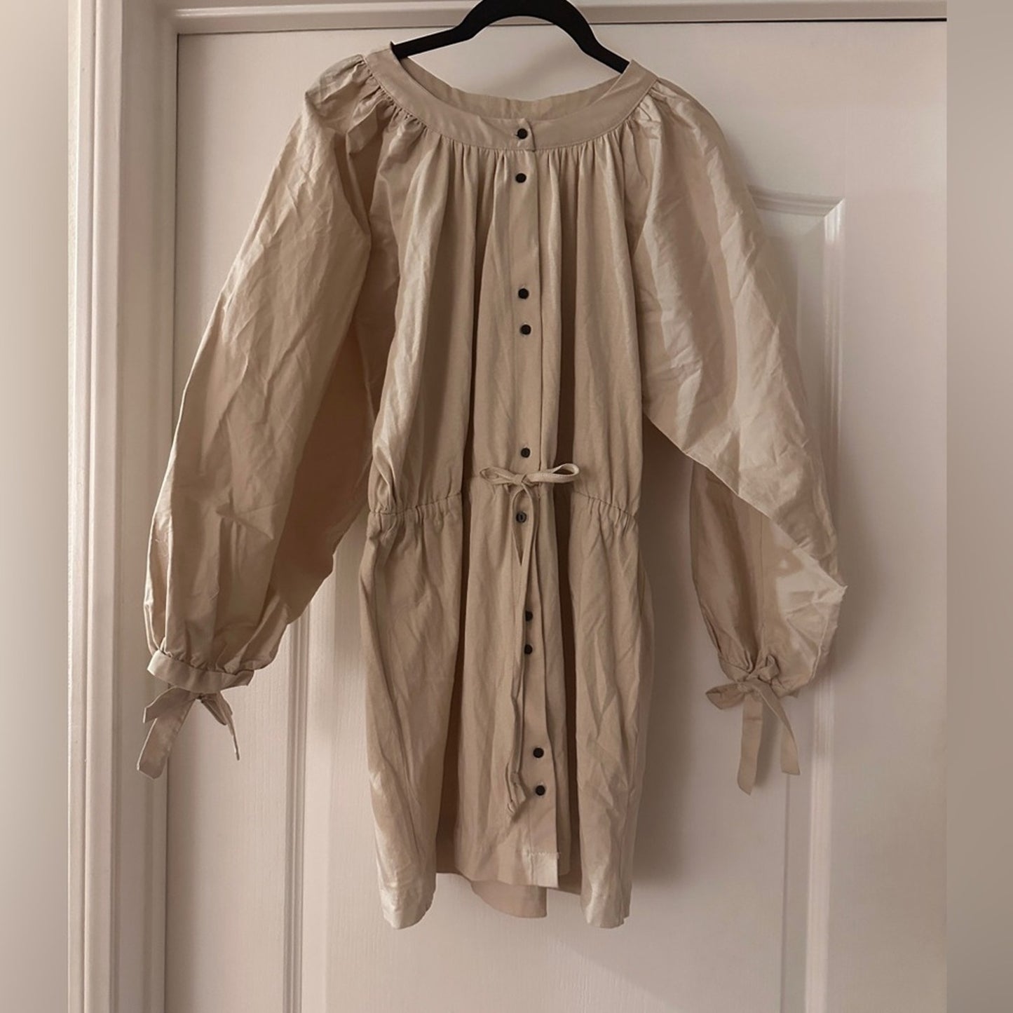 Zara 100% cotton long sleeve button down dress size small