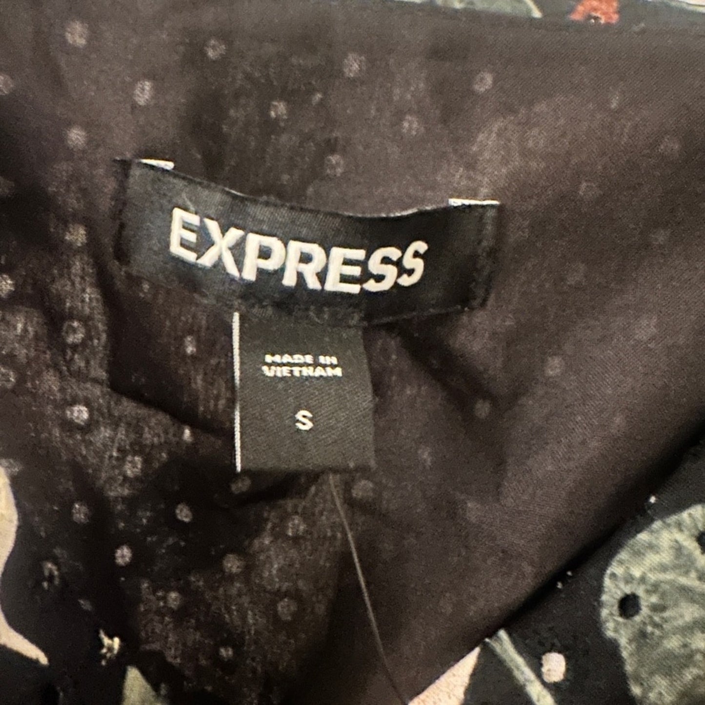 NWT Express black floral print cotton eyelet dress size small