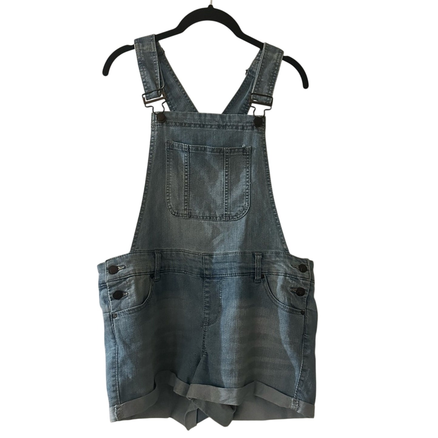 Vintage Blue Spice lightwash denim short overalls