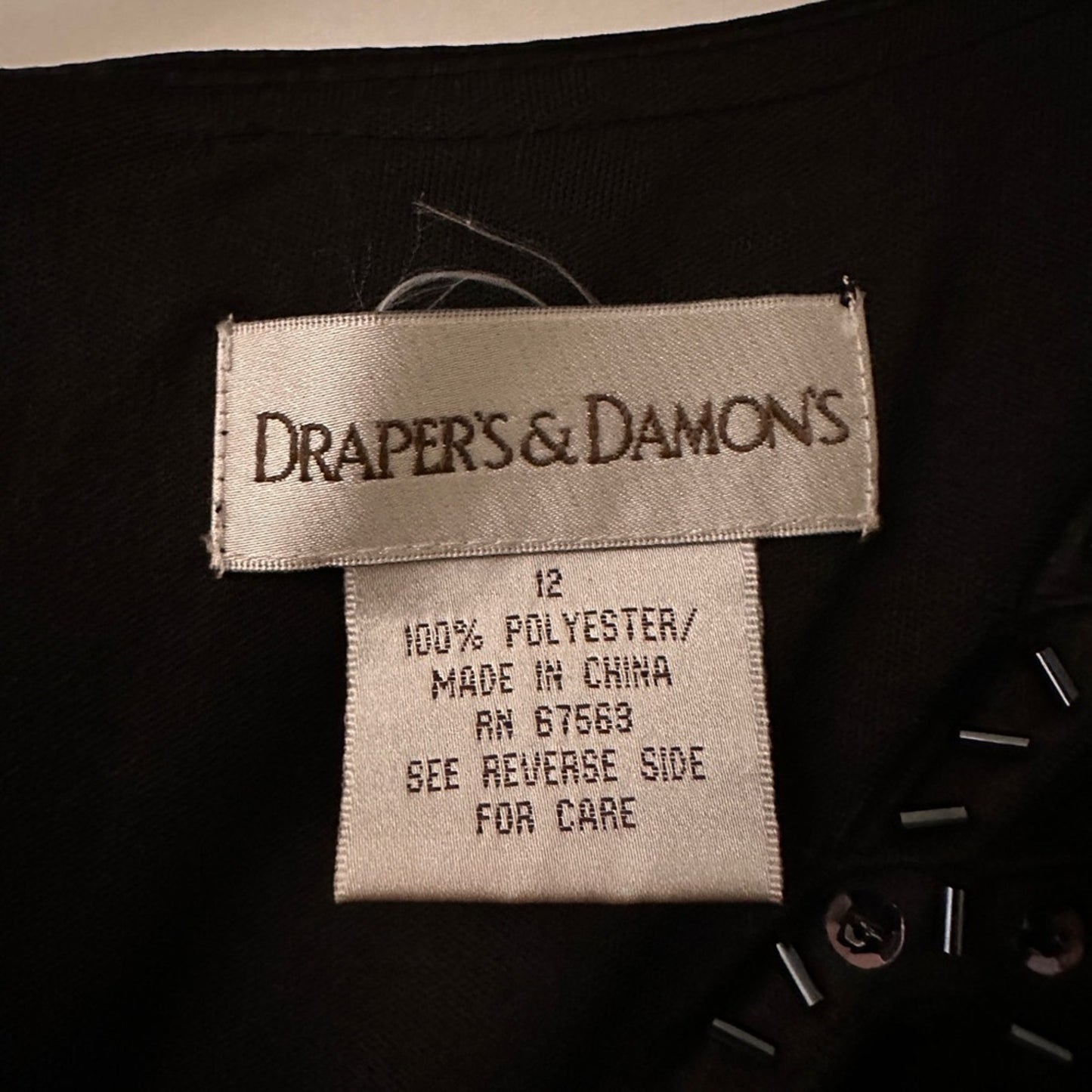 NWT Drapers & Damons black chiffon dress size 12