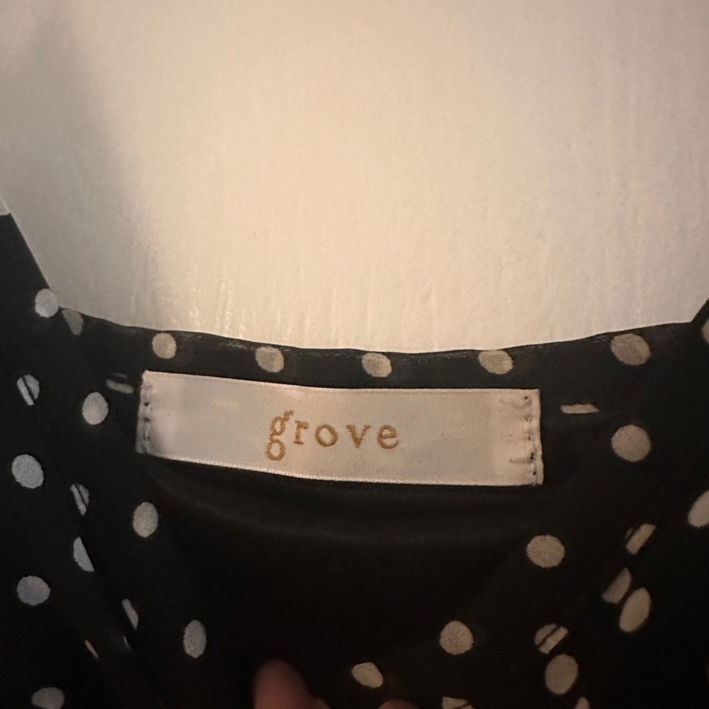 Grove black and white polka dot mini dress size medium