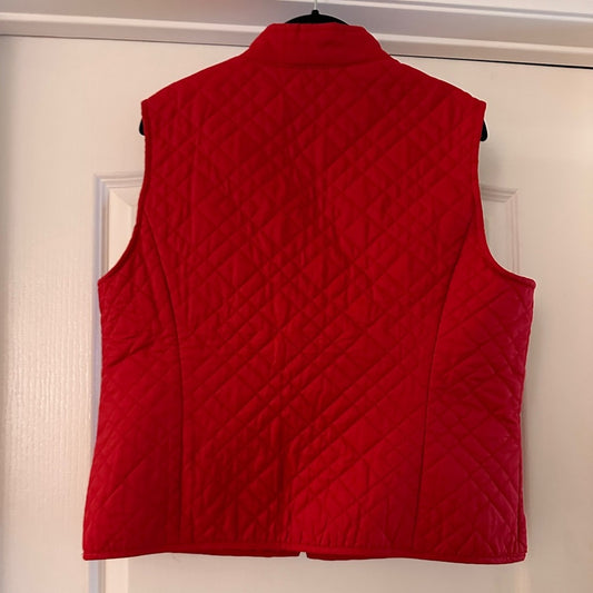 A Line Red quilted red vest size large