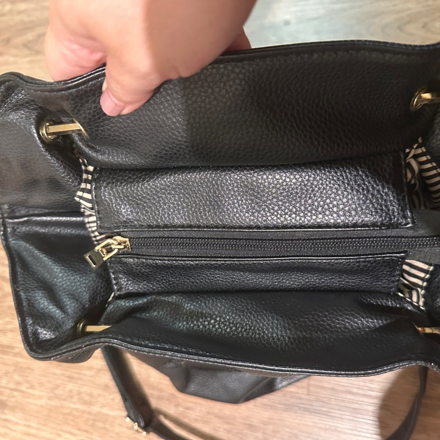 Faux leather handbag