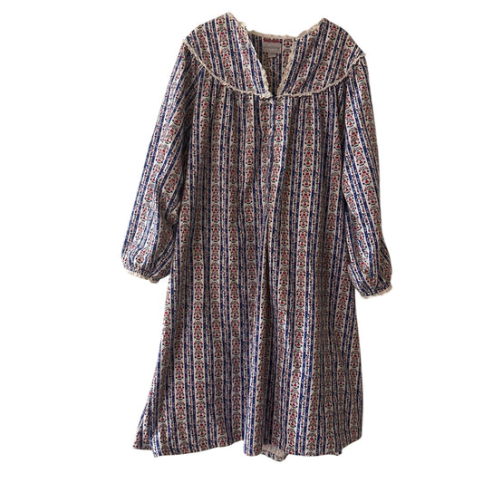 Vintage cottage core western cotton flannel nightgown size large