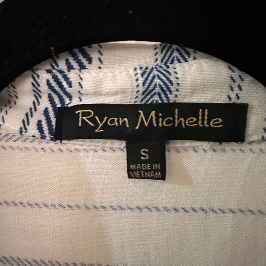 Ryan Michelle Striped Sleeveless Dress with Faux Belt Detail Size Small