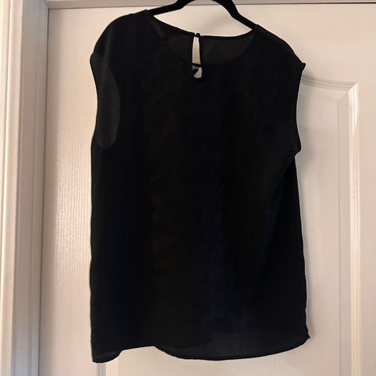 🍷Guess black animal print chiffon blouse size medium
