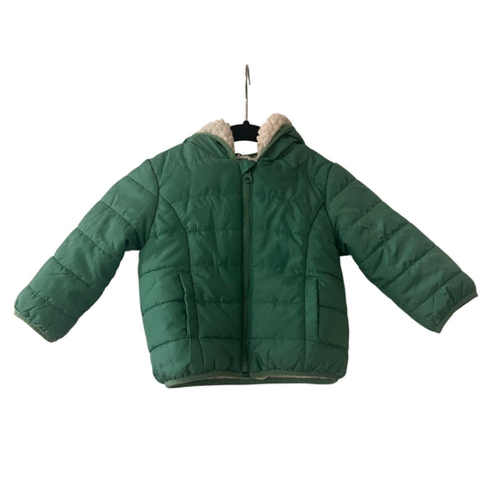 Mighty goods green puffer fleece lined jacket size 18m