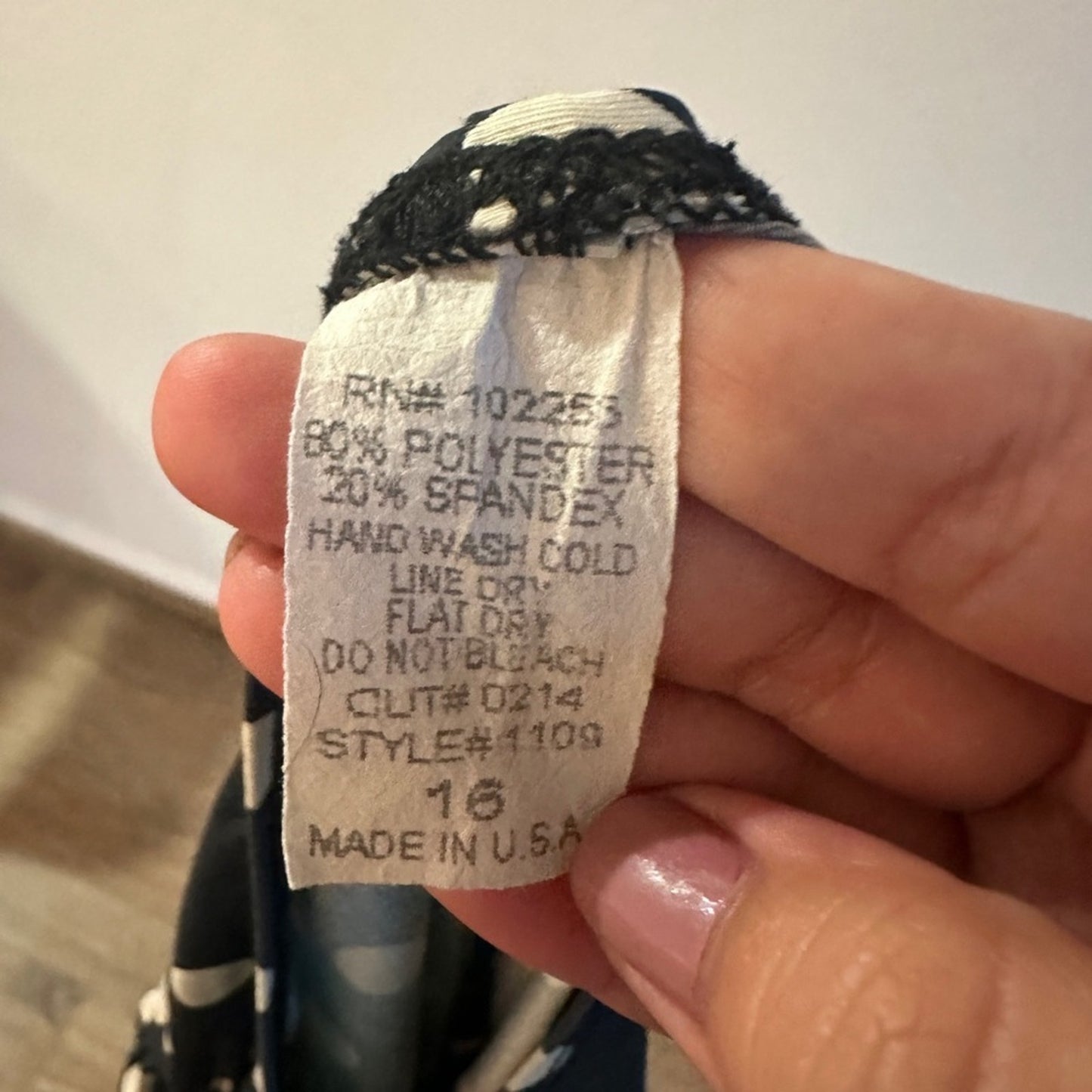 ModCloth retro high waisted swimsuit bottoms navy and white polka dot size 16