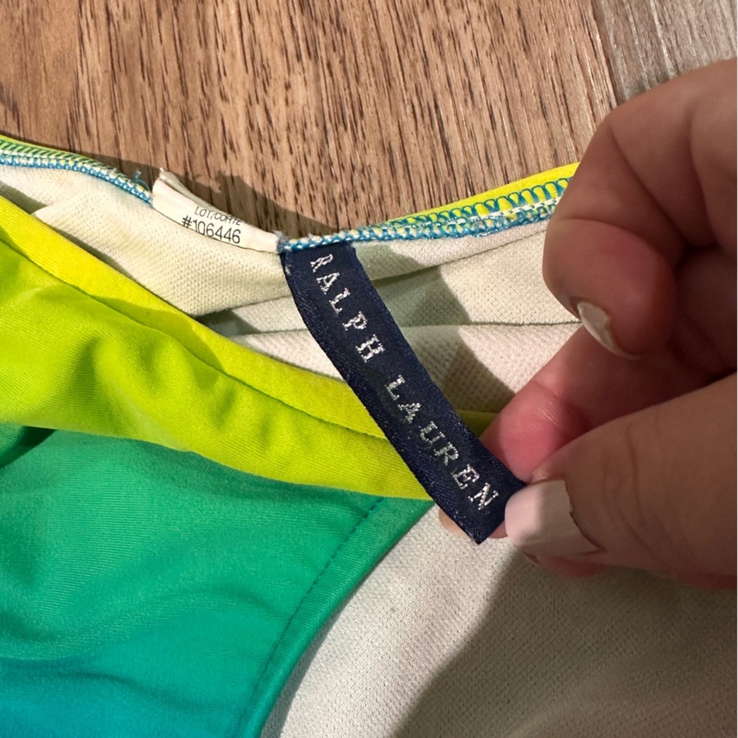 🍷Polo Ralph Lauren green and blue ombré swimsuit bottoms size small