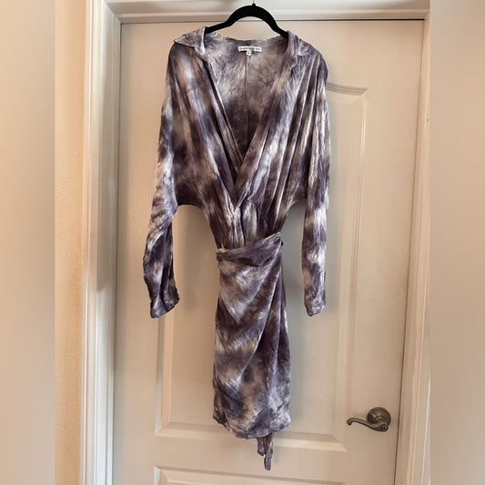 Young fabulous and broke grey tie dye the “raine” wrap dress size large