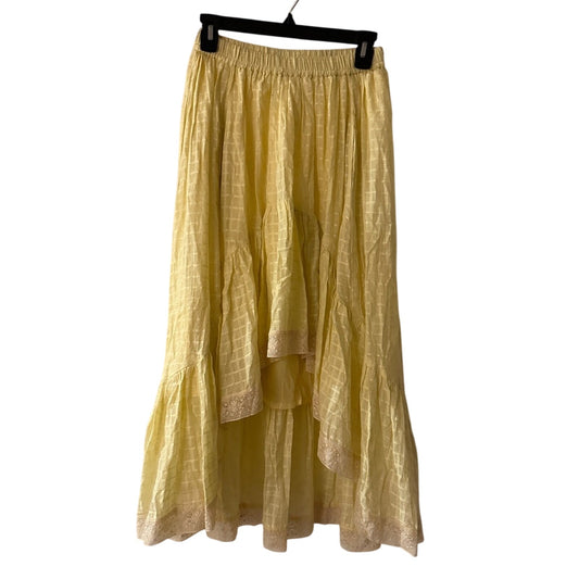 Swildens yellow high low midi skirt size 38/ medium
