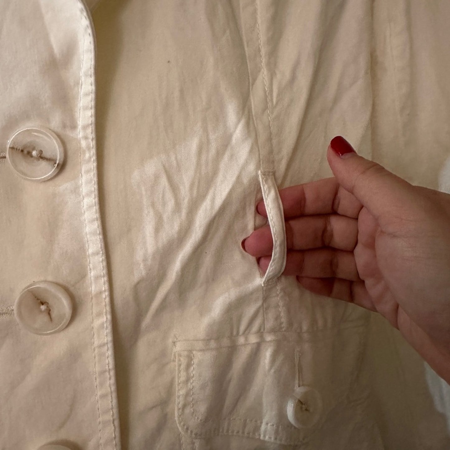 H&M white cotton jacket size 10