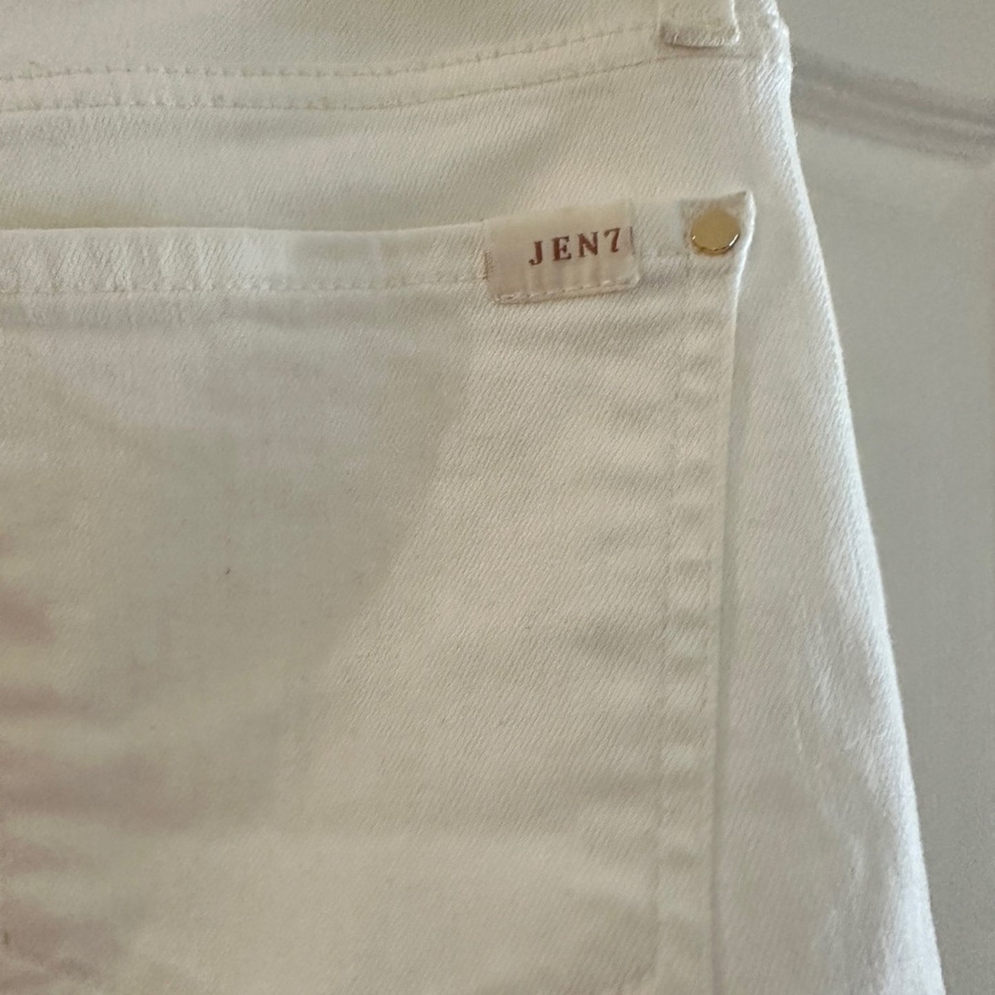 🍷Jen 7 by Sevens Jeans white mid rise ankle skinny jeans size 4