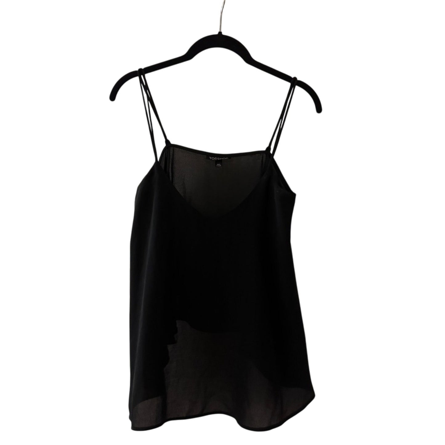 Topshop black chiffon lighter tank size 4