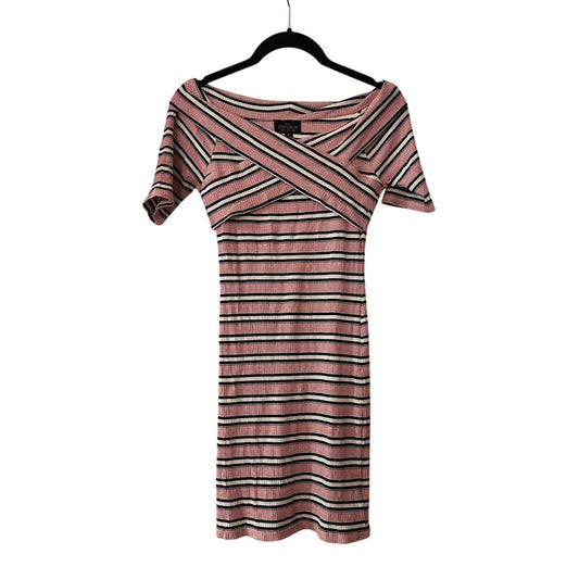 Topshop ribbed knit off the shoulder bodycon dress size 6petite