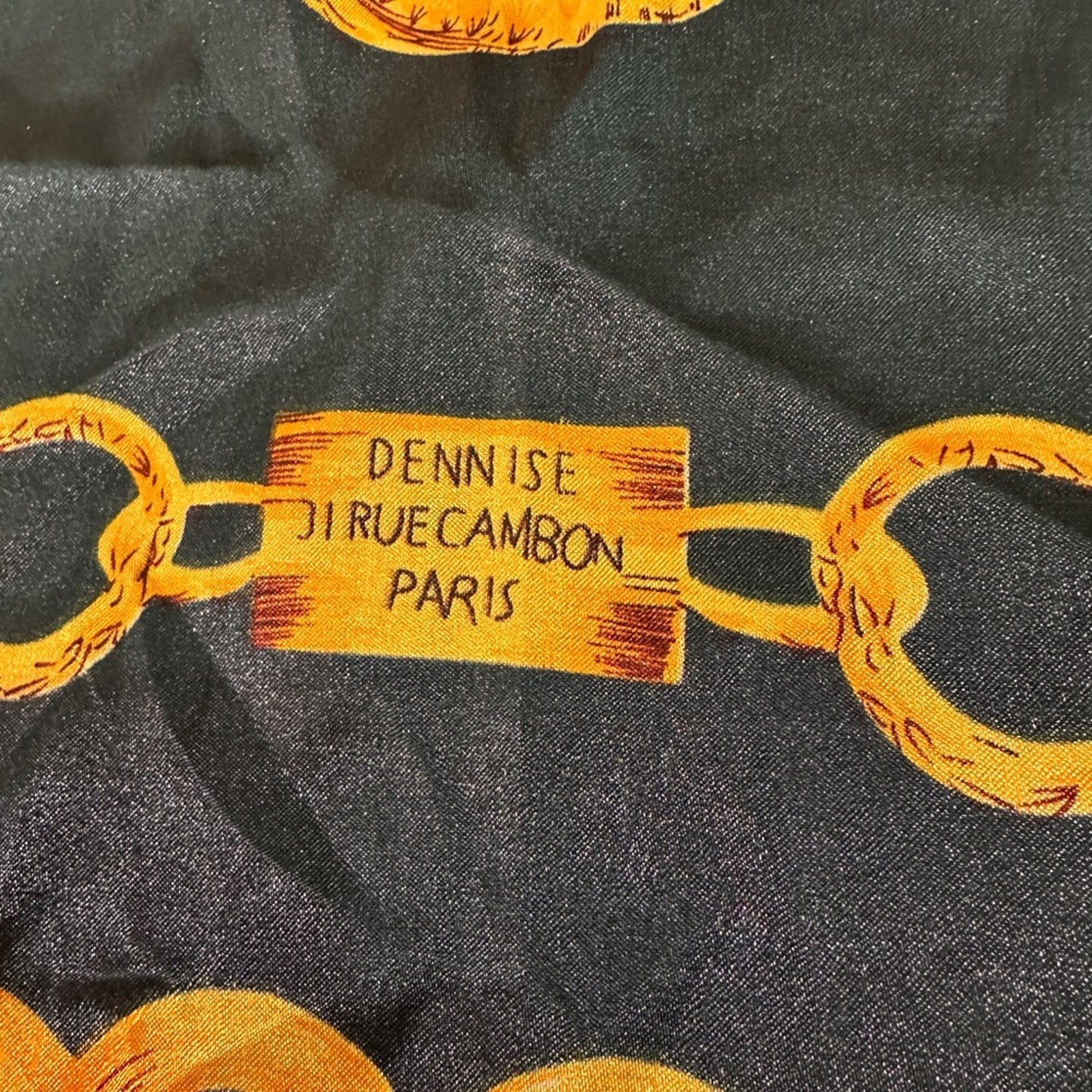 Dennis green and gold poly chiffon scarf