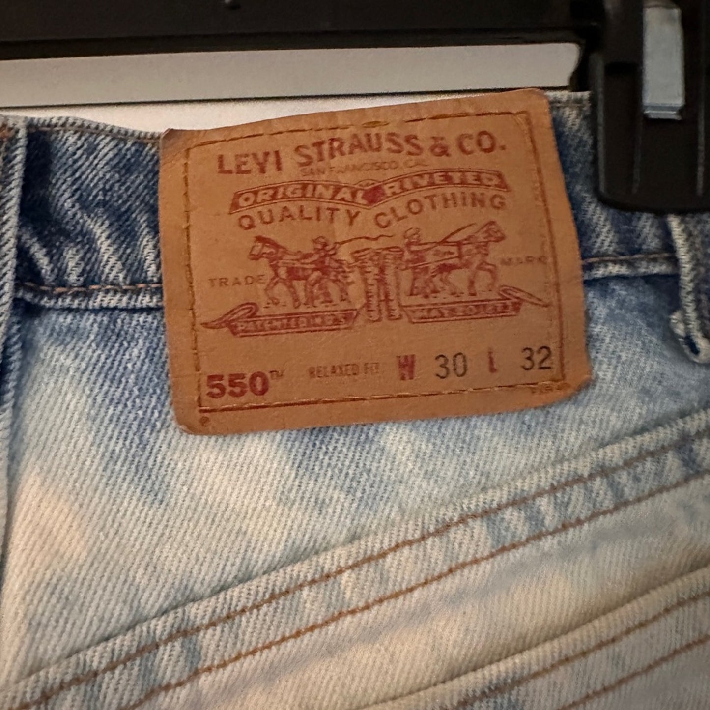 Care bear hand painted Levi’s distressed denim shorts size 28