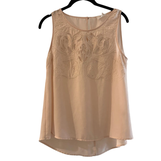 Pins and needles blush chiffon sleeveless blouse size small