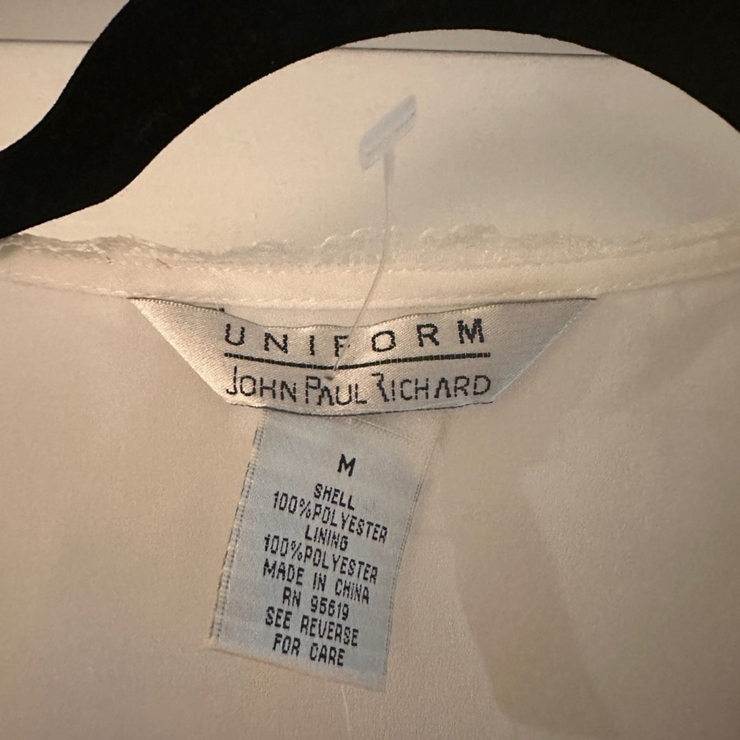 NWT Uniform John Paul Richard white blouse size medium