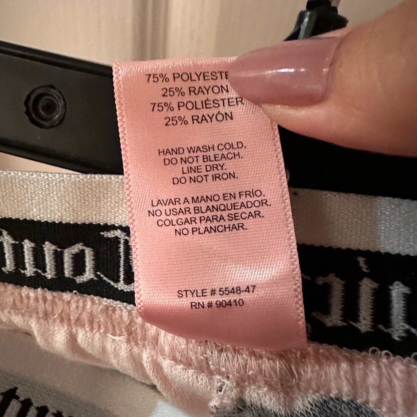 Juicy Couture print pink and black pajama pants size large