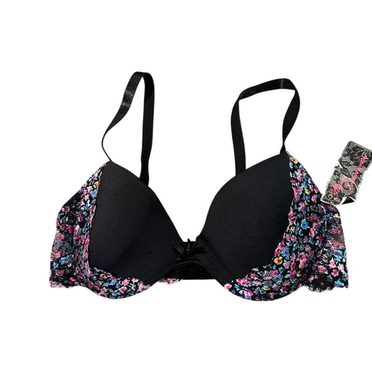 NWT Black and floral lace bra size 36DD