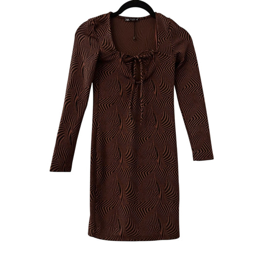 Zara black and brown bodycon mini dress size small