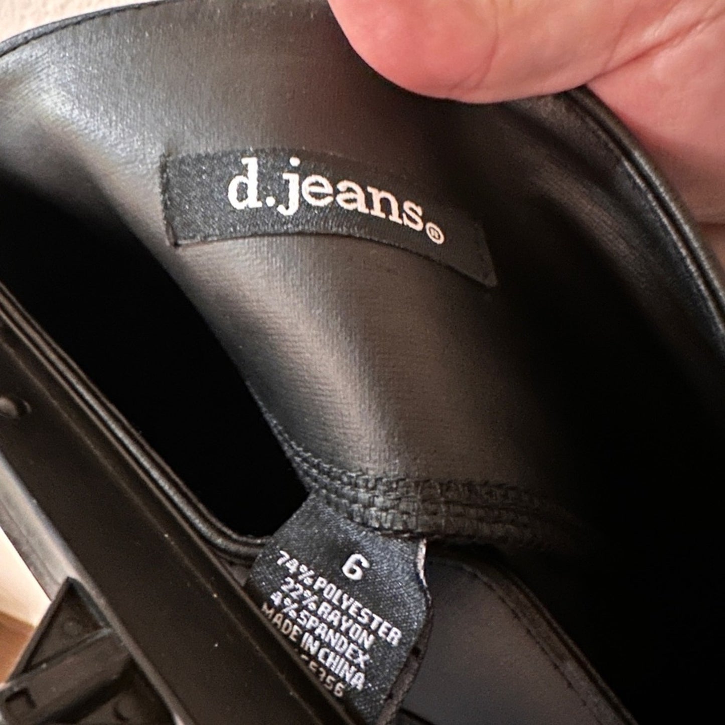 NWT d jeans faux leather black pencil skirt size 6