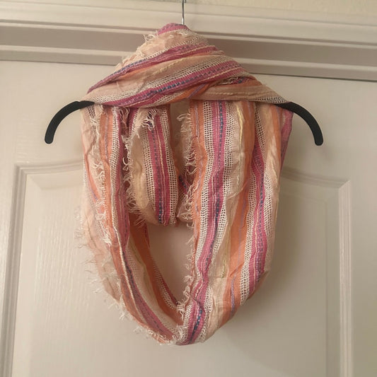🍷Collection 18 eclectic colorful multitextured stripe circle infinity scarf