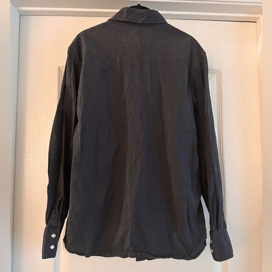 Mossimo supply co black pearl snap shirt size medium