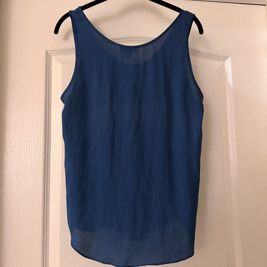 🍷J.Crew blue sheer chiffon tank size 8
