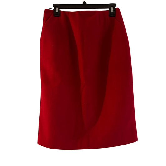 🍷Kika Loannidou vintage red wool fleece pencil skirt size medium