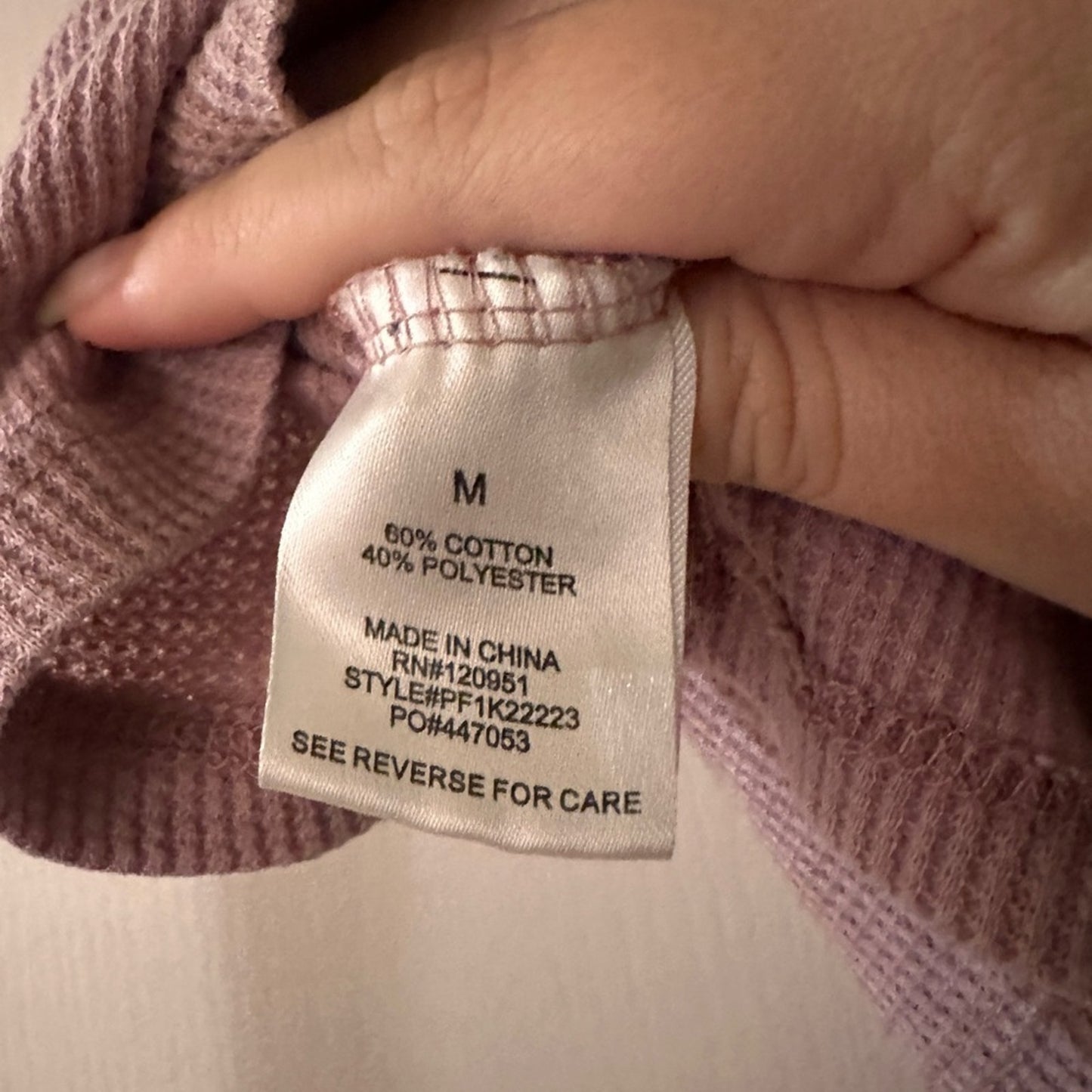 Pink Republic ribbed knit mauve long sleeve tee shirt size medium