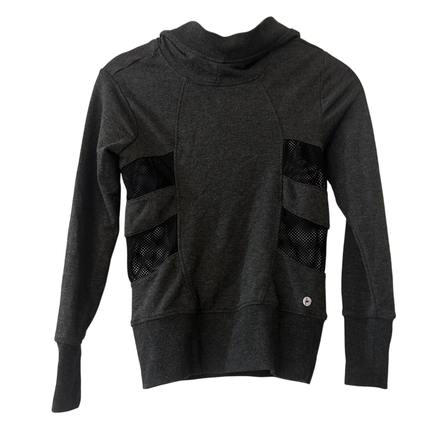 90 degrees dark grey mesh cut out hoodie size 7/8