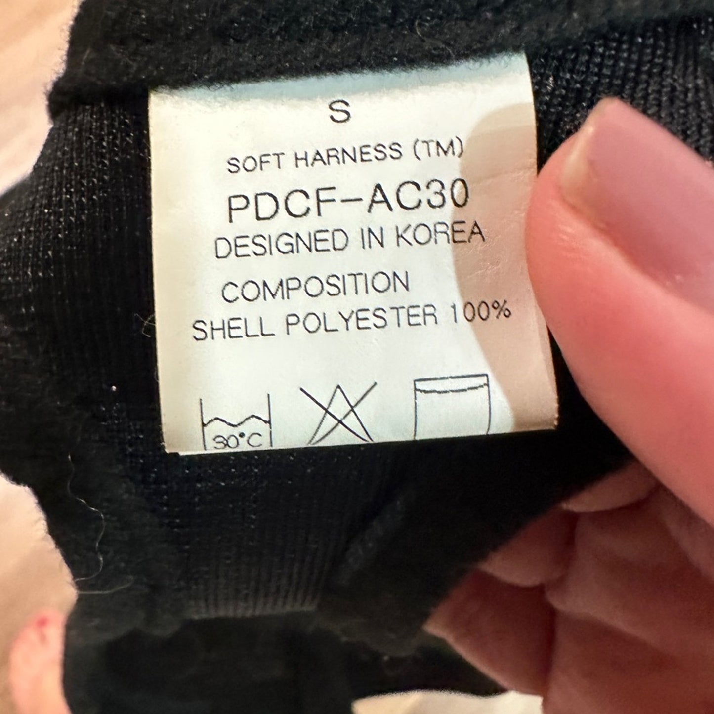 Puppia harness black size small