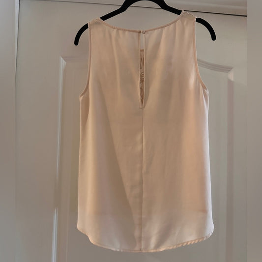 Pins and needles blush chiffon sleeveless blouse size small