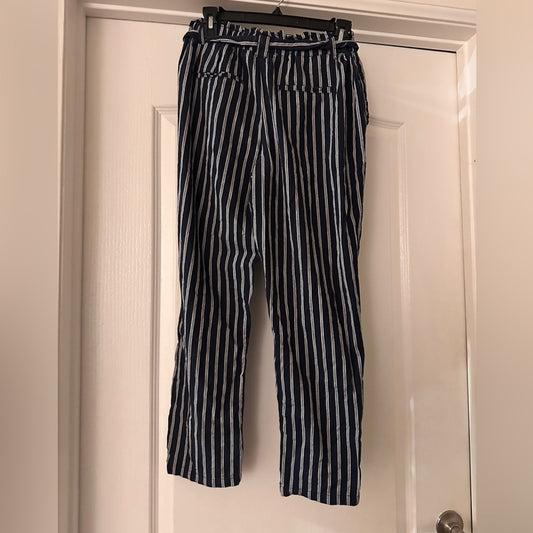 Harmony + Havoc Navy Blue and Grey pinstriped pants size 7