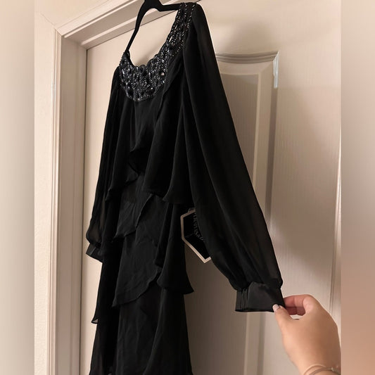 NWT Drapers & Damons black chiffon dress size 12