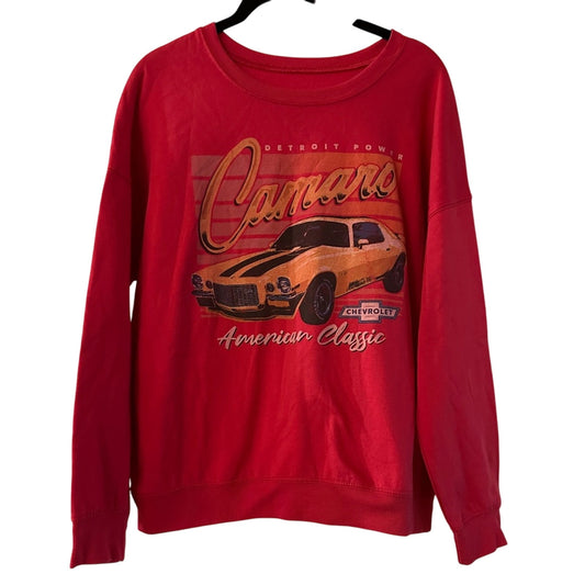 GM Motors Camaro graphic red fleece sweatshirt size medium