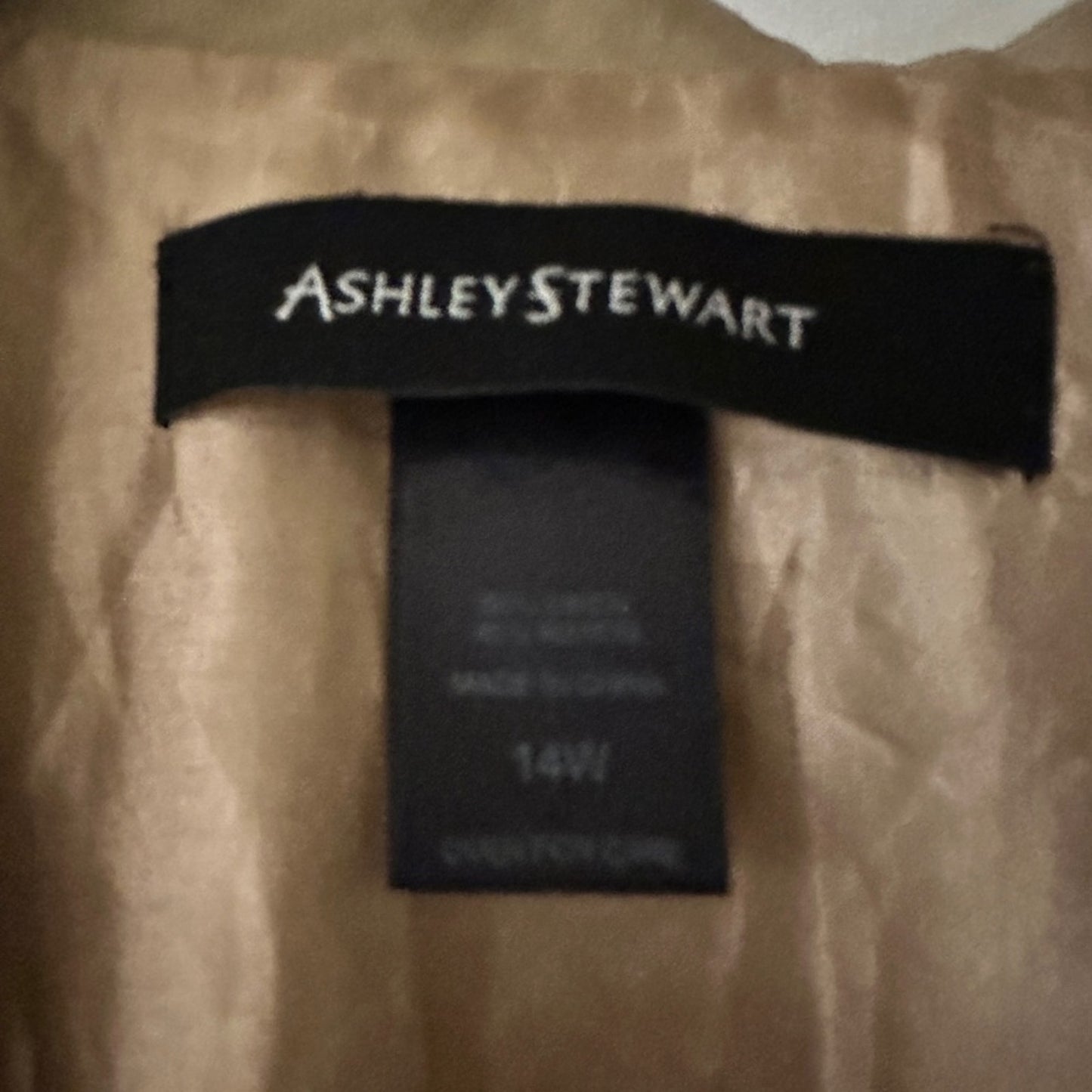 Ashley Stewart beige linen blend jacket size 14W