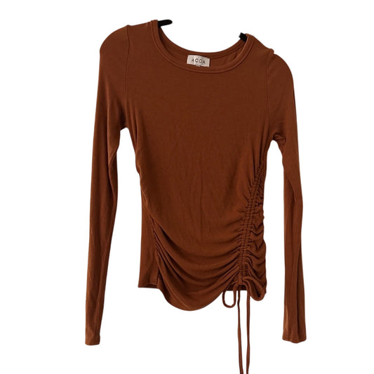 Acoa brown ribbed know long sleeve shirt size small