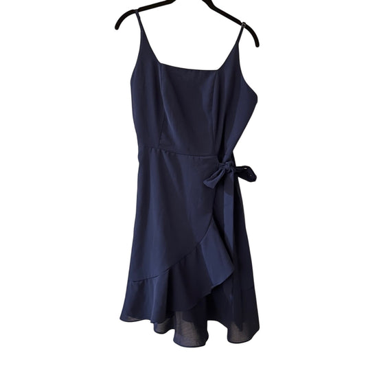 Navy faux wrap above the knee dress size medium