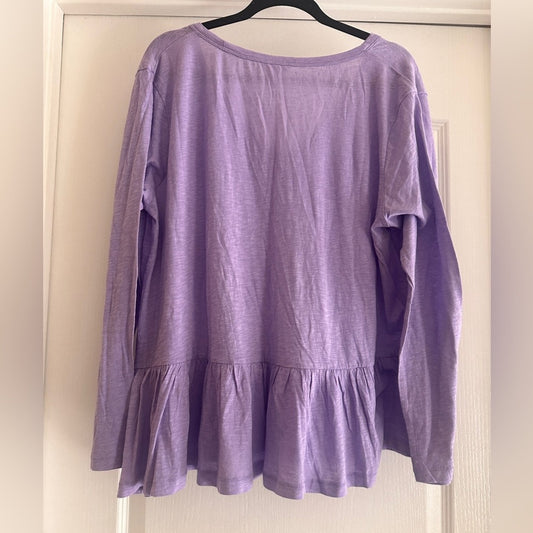 🍷Caslon Long sleeve v neck purple tee shirt size xl