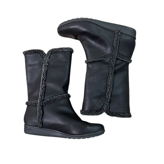 🍷360 easysport black mid calf booties size 8.5