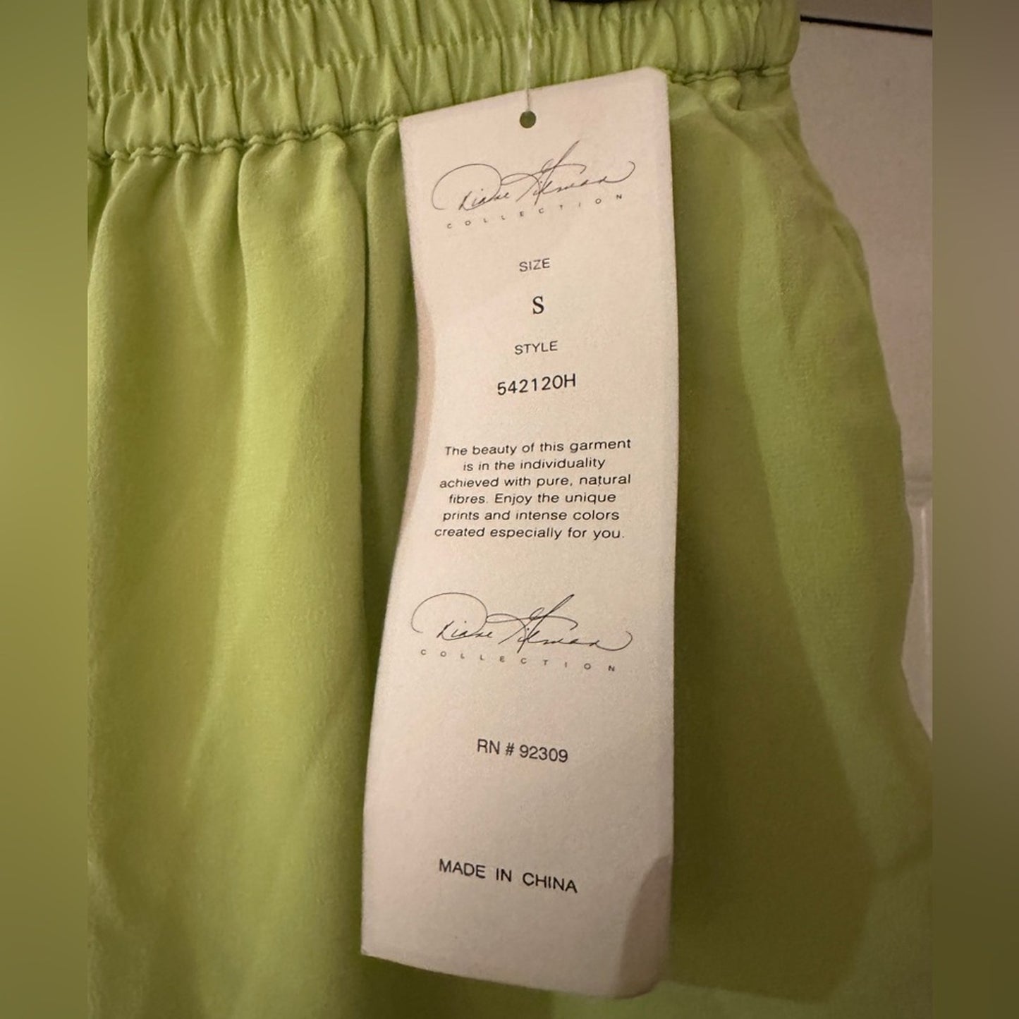 NWT vintage deadstock Dianne Gilman lime green pants size small