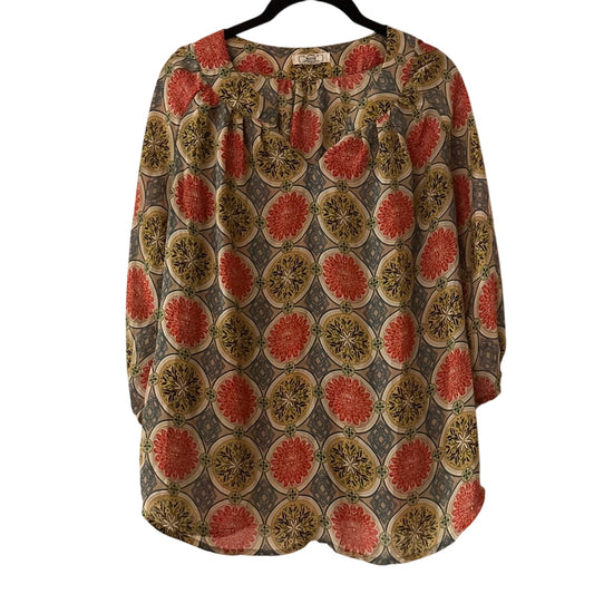 Ezra colorful chiffon printed blouse size large