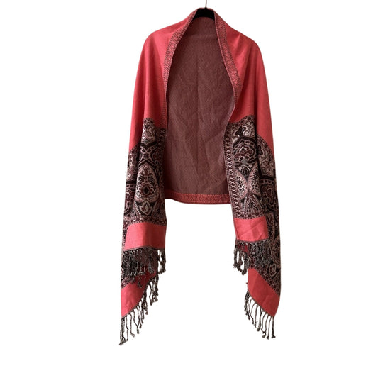 Pink woven pashmina scarf