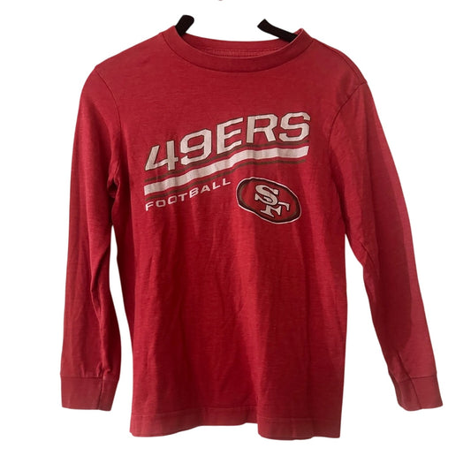 NFL brand 49ers red graphic long sleeve tee size 8
