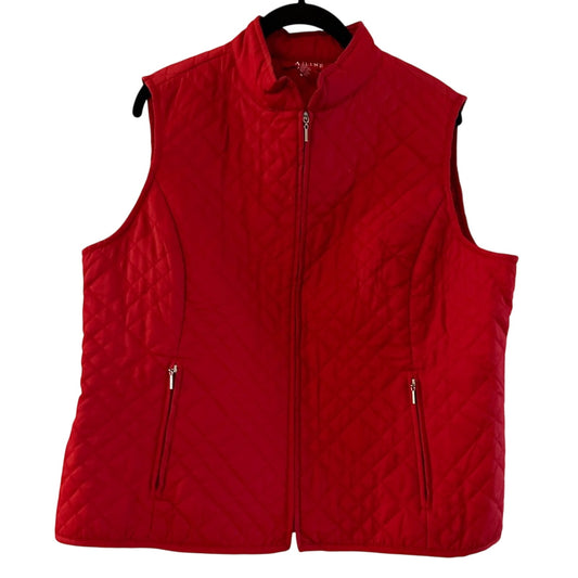 A Line Red quilted red vest size large